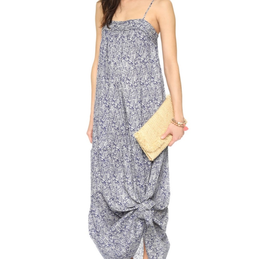 Nili Lotan Blue and White Maxi Dress